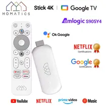 HOMATIKS 4K STICK НА GOOGLE TV 12, AV1, ГЛАСОВО ДИСТАНЦИОННО, GOOGLE NETFLIX CERTIFIED, DOLBY ATMOS