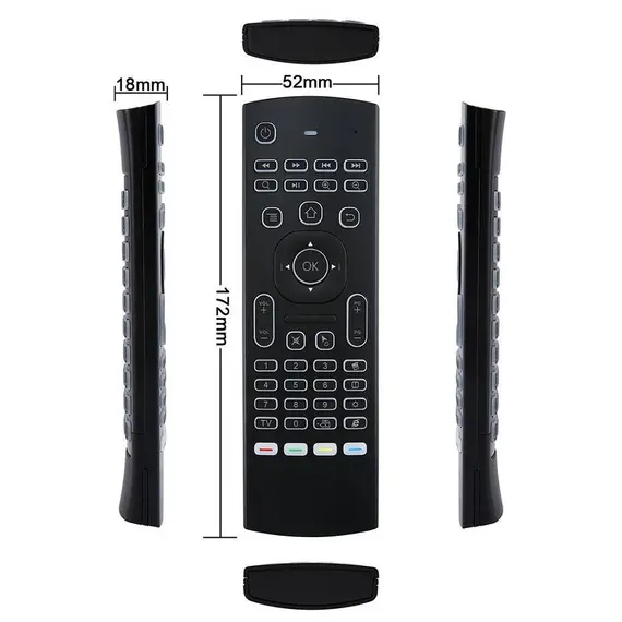 3 В 1 СМАРТ ДИСТАНЦИОННО С ВЪЗДУШНА МИШКА И КЛАВИАТУРА QWERTY MX-3 BACKLIGHT ГЛАСОВ КОНТРОЛ ЗА КОМПЮТЪР, MINI PC И ANDROID TV BOX