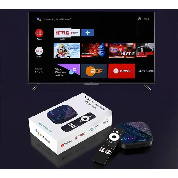 HAKO PRO, 2/16GB, ANDROID TV 11, DUAL WIFI, NETFLIX AND GOOGLE CERTIFICATED