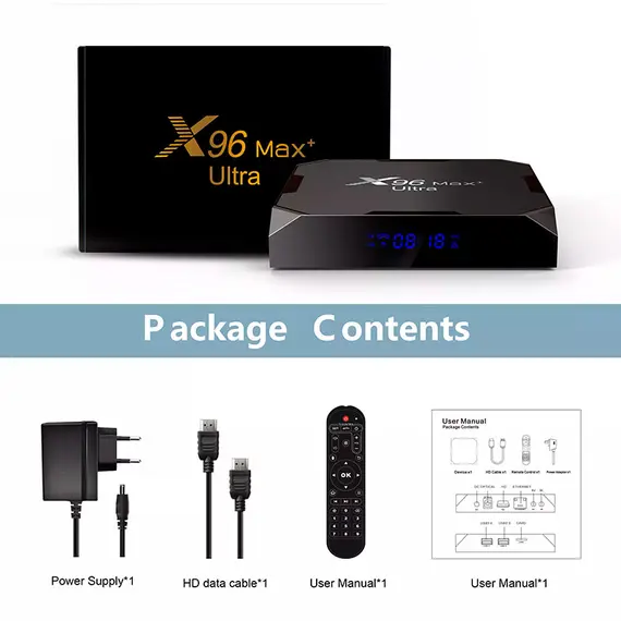 ПРОМОЦИЯ! ПРОМОПАКЕТ X96 MAX PLUS ULTRA 4/32 GB + БЕЗЖИЧНА МИНИ КЛАВИАТУРА СВЕТЕЩА I8 С LI-ION ПРЕЗАРЕЖДАЕМА БАТЕРИЯ