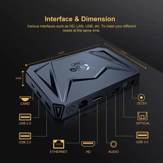X96Q PRO PLUS 4/32 GB, ANDROID 14, ALLWINNER H728, GIGABIT LAN, WIFI 6, BLUETOOTH