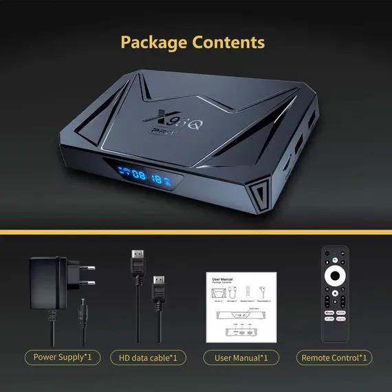 X96Q PRO PLUS 4/32 GB, ANDROID 14, ALLWINNER H728, GIGABIT LAN, WIFI 6, BLUETOOTH